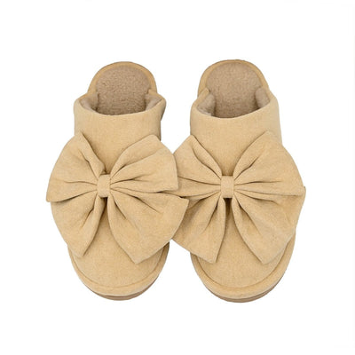 SPE0003 Suede Bow Slippers - MiMi Wholesale