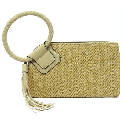 ST204 Cheyenne Straw Wristlet/Clutch With Tassel - MiMi Wholesale