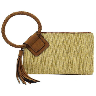 ST204 Cheyenne Straw Wristlet/Clutch With Tassel - MiMi Wholesale