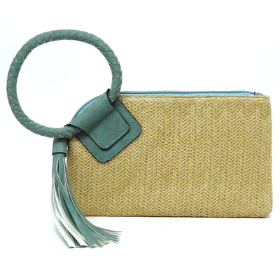 ST204 Cheyenne Straw Wristlet/Clutch With Tassel - MiMi Wholesale