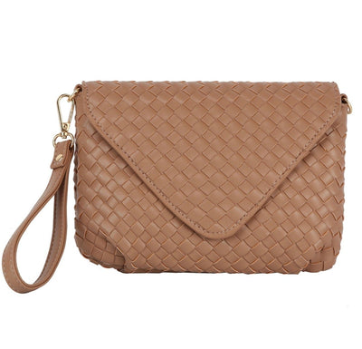 TDE0065 Lynn Three Compartment Woven Clutch/Crossbody - MiMi Wholesale