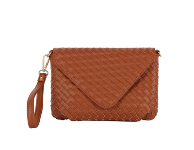 TDE0065 Lynn Three Compartment Woven Clutch/Crossbody - MiMi Wholesale