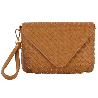 TDE0065 Lynn Three Compartment Woven Clutch/Crossbody - MiMi Wholesale