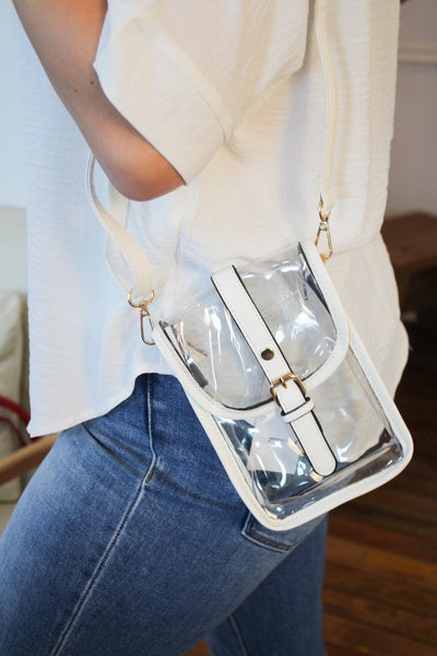 TG10608 Game Day Clear Buckle Strap Mini Crossbody Bag - MiMi Wholesale