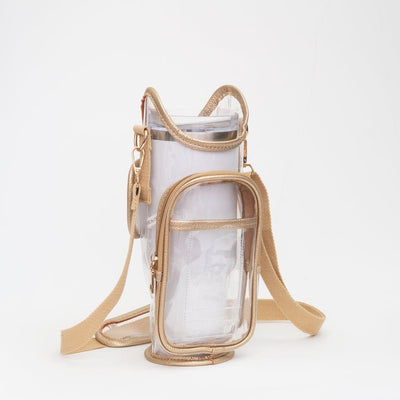 TG10651 Clear Gameday/Stadium Tumbler Holder Crossbody - MiMi Wholesale