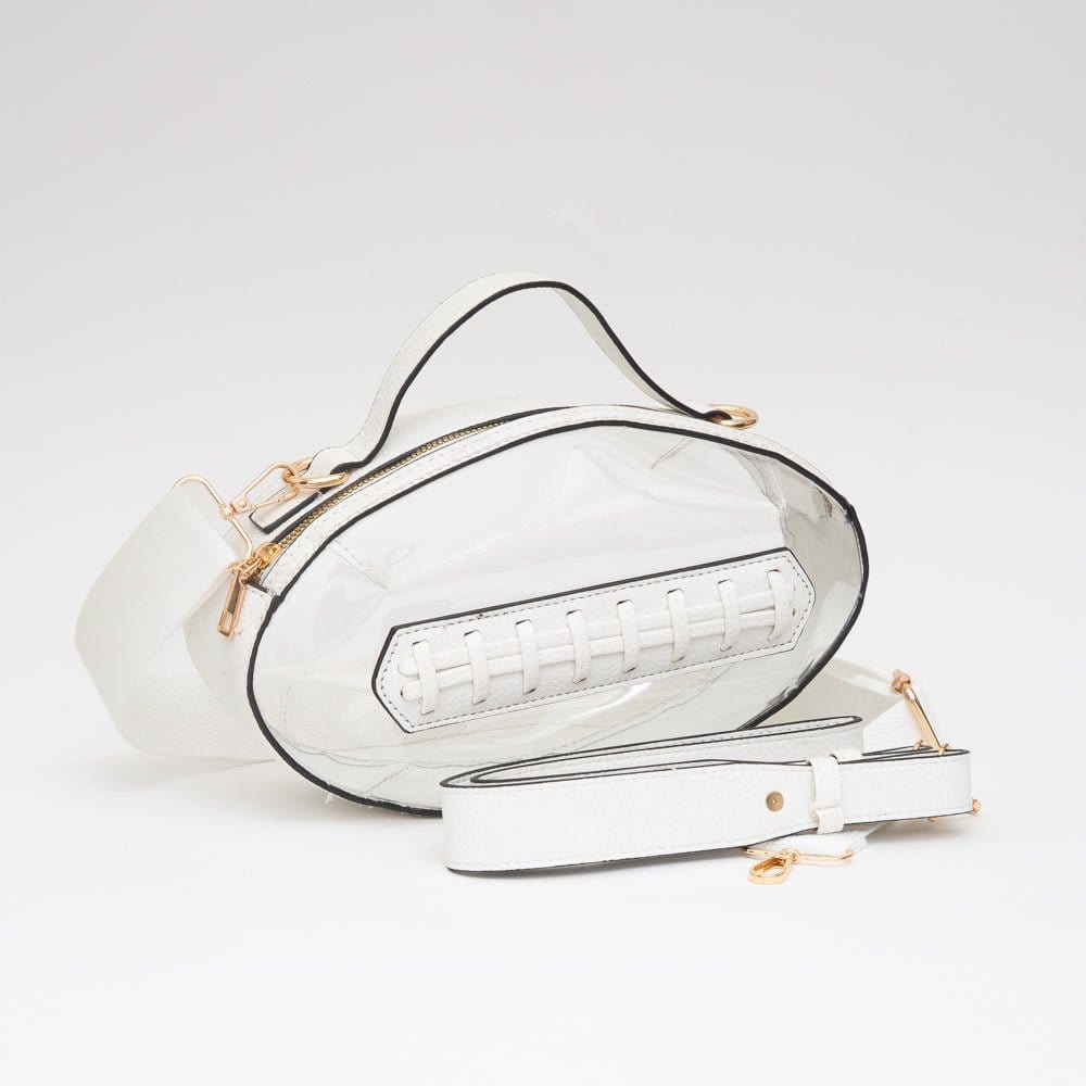 TG10695 Clear Gameday Football Stitch Detail Crossbody Bag - MiMi Wholesale