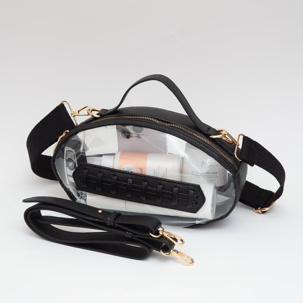 TG10695 Clear Gameday Football Stitch Detail Crossbody Bag - MiMi Wholesale