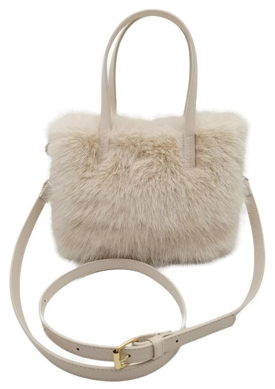 WBR420036 Mini Faux Fur Tote/Crossbody Bag - MiMi Wholesale