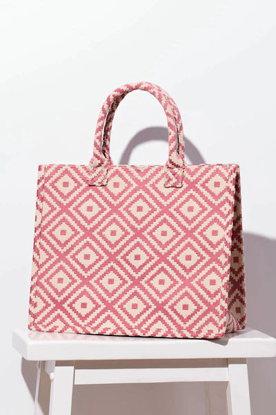 WBT210205 Charlotte Geometric Fabric Tote