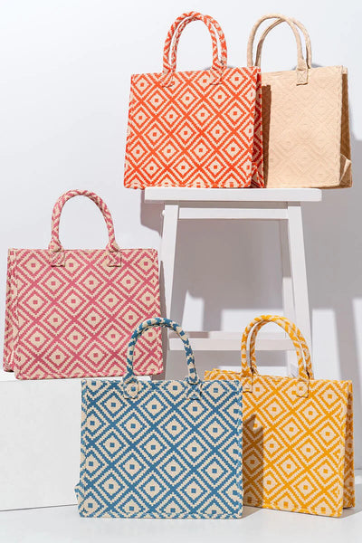 WBT210205 Charlotte Geometric Fabric Tote