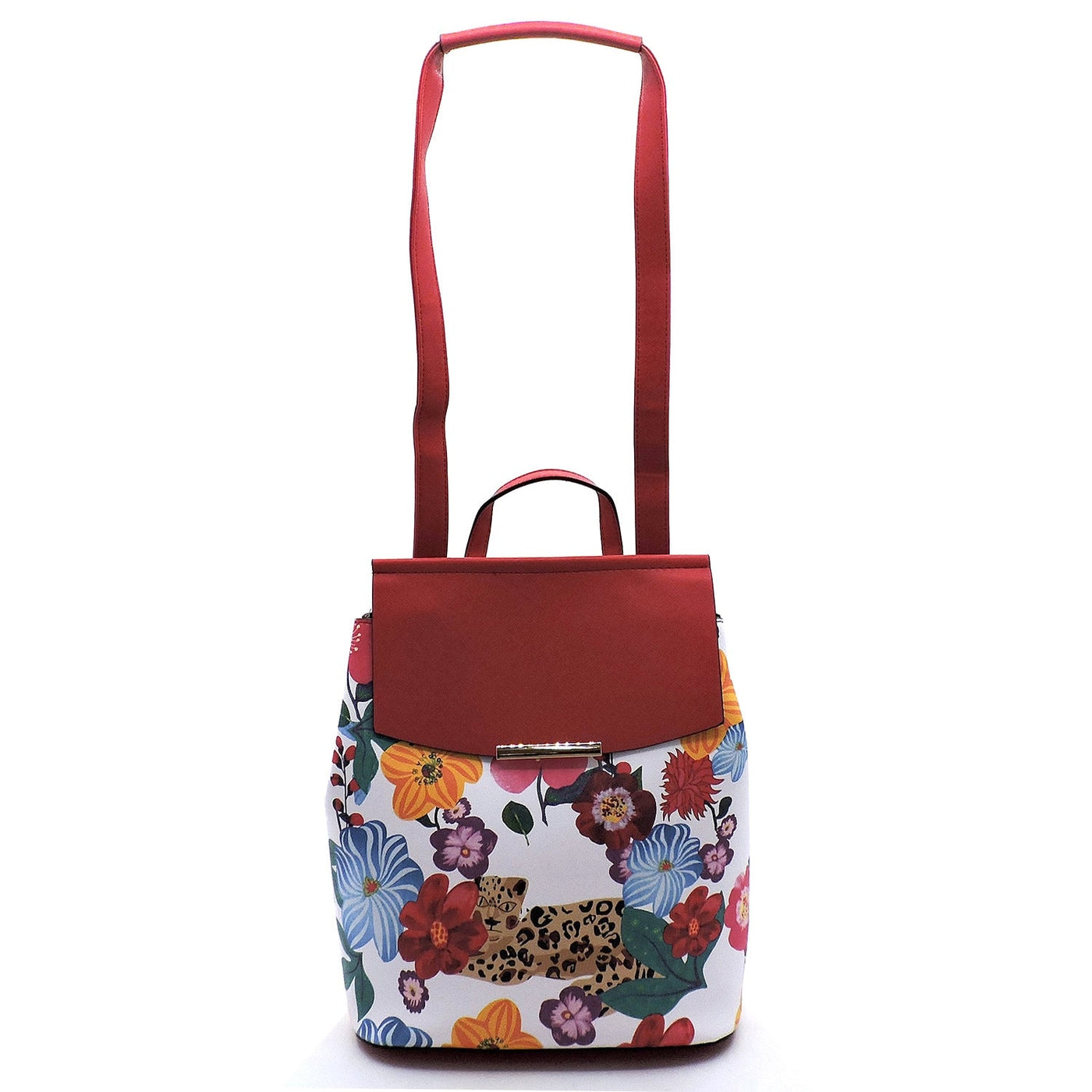 SF2758 Flower Leopard Convertible Backpack
