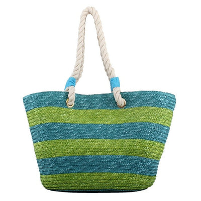 2455 Rope Handle Straw Shoulder Tote/Beach Bag - Honeytote