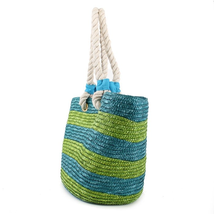 2455 Rope Handle Straw Shoulder Tote/Beach Bag - Honeytote