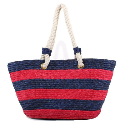 2455 Rope Handle Straw Shoulder Tote/Beach Bag - Honeytote