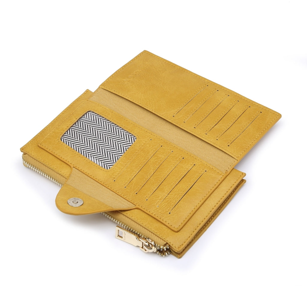 WL0004RF RFID Wallet w/ Snap Closure and Zip Change Pocket