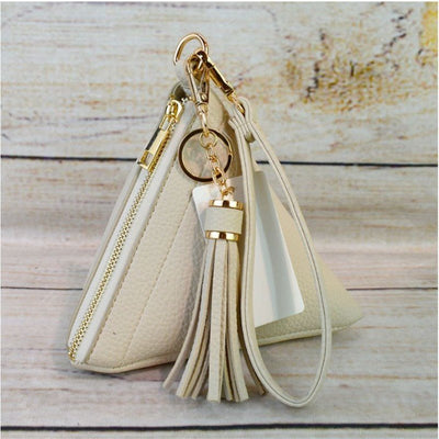 7092 Pyramid Wristlet w/ Tassel Keychain - Honeytote