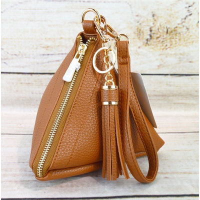 7092 Pyramid Wristlet w/ Tassel Keychain - Honeytote