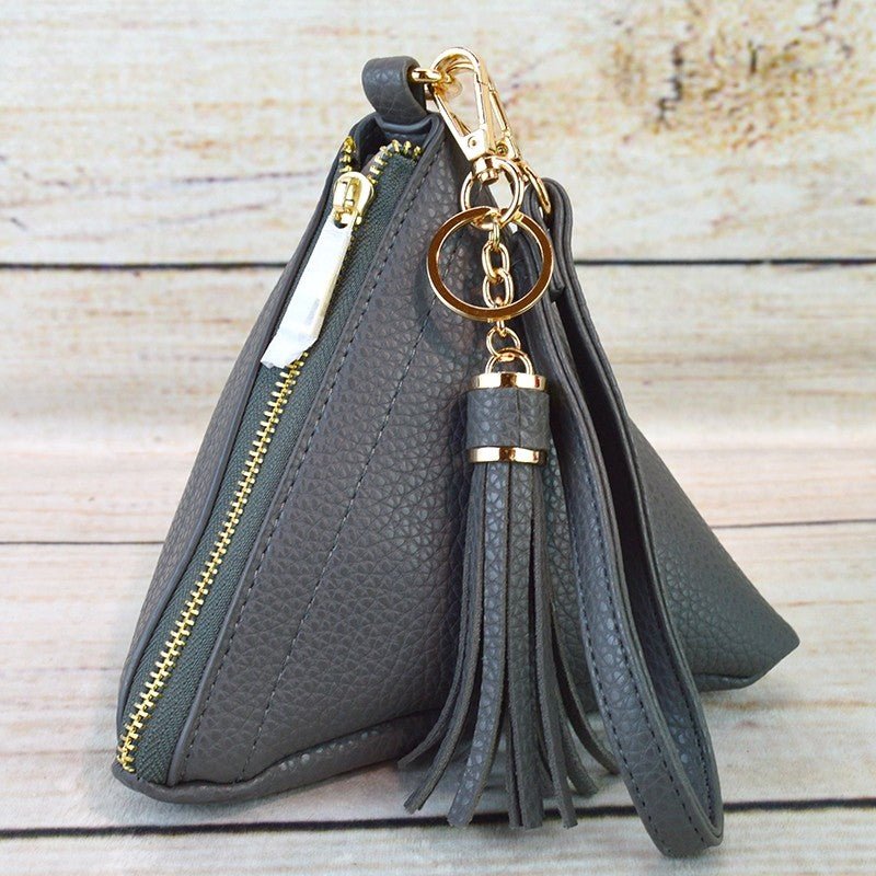 7092 Pyramid Wristlet w/ Tassel Keychain - Honeytote