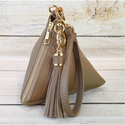 7092 Pyramid Wristlet w/ Tassel Keychain - Honeytote