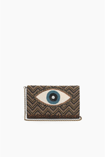 AB22643 Golden Luxe Evil Eye Beaded Clutch