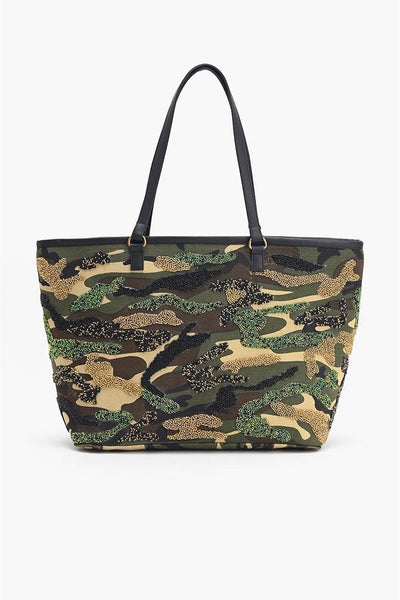AB23861 Sparkly Camo Beaded Tote