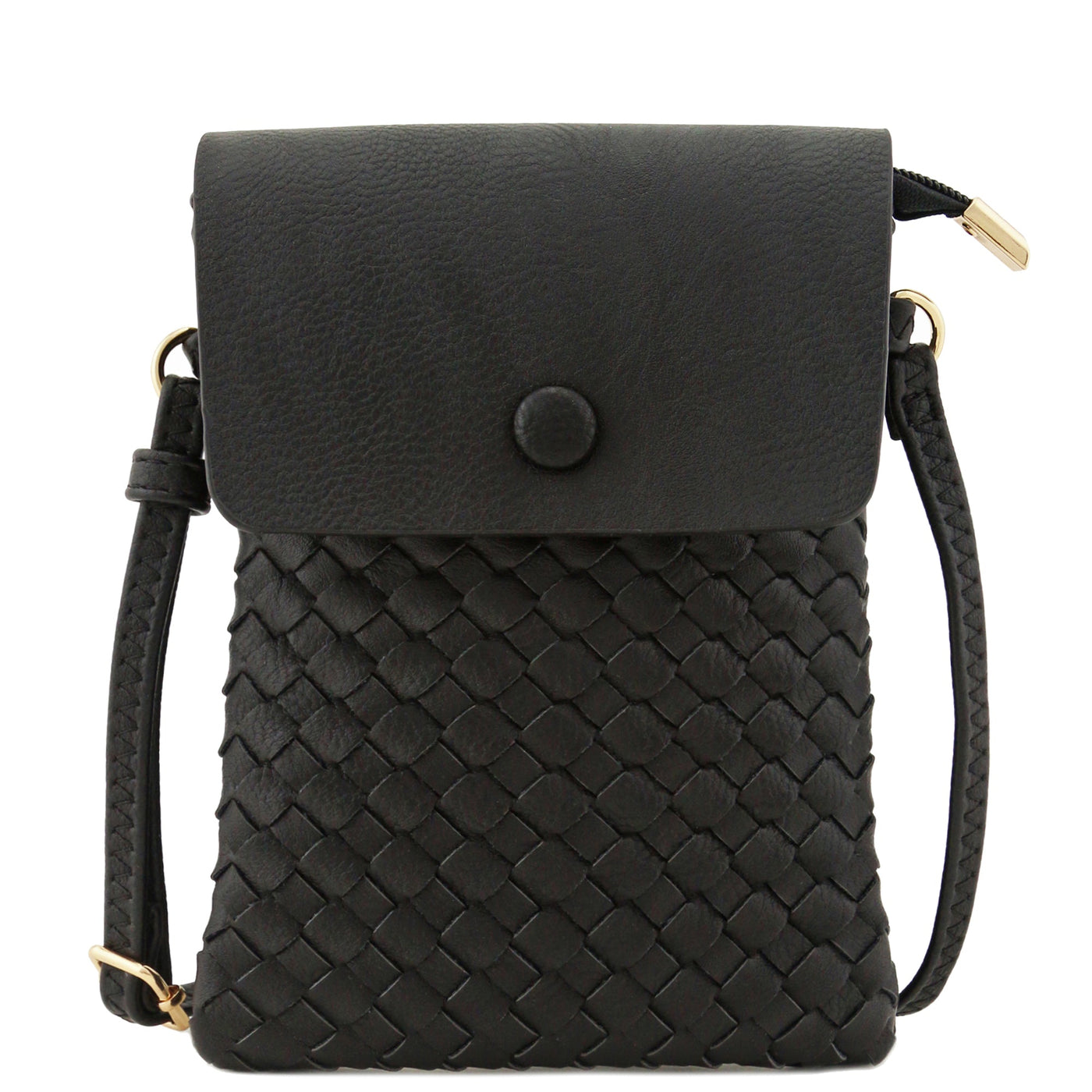 WU115 Wanda Woven Flapover Crossbody Bag Cell Phone Purse