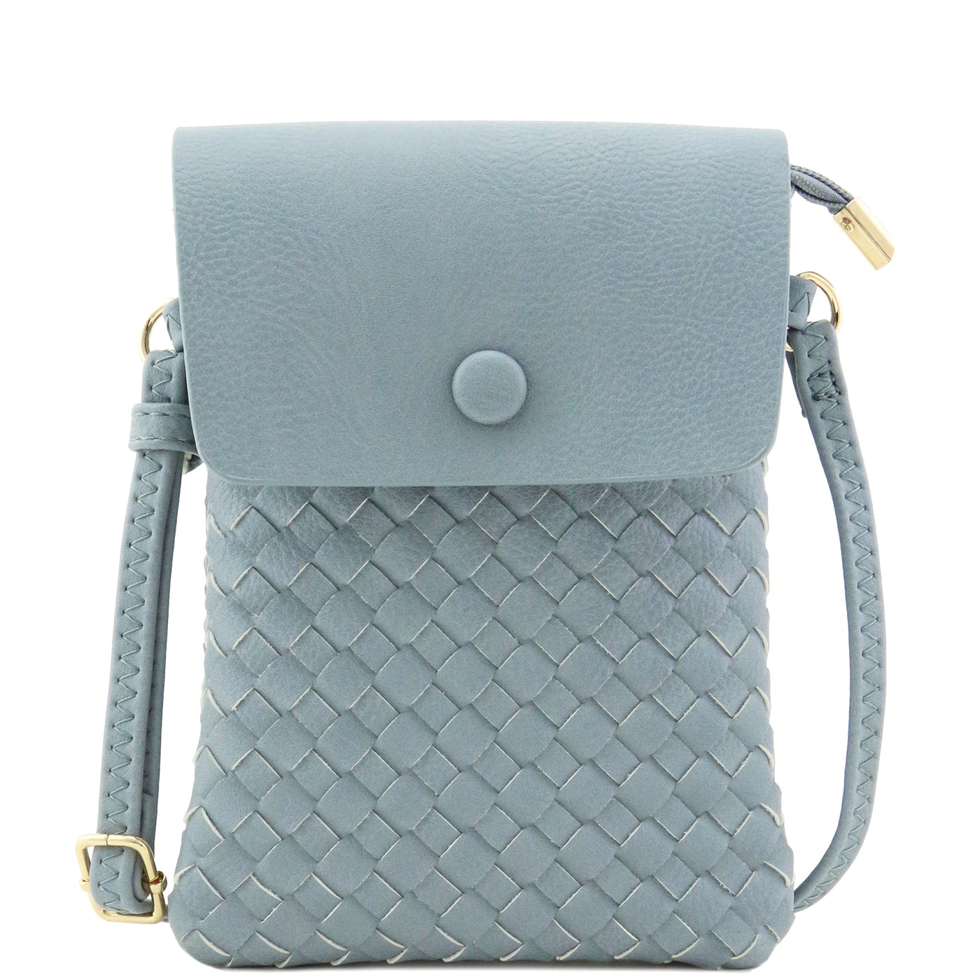 WU115 Wanda Woven Flapover Crossbody Bag Cell Phone Purse