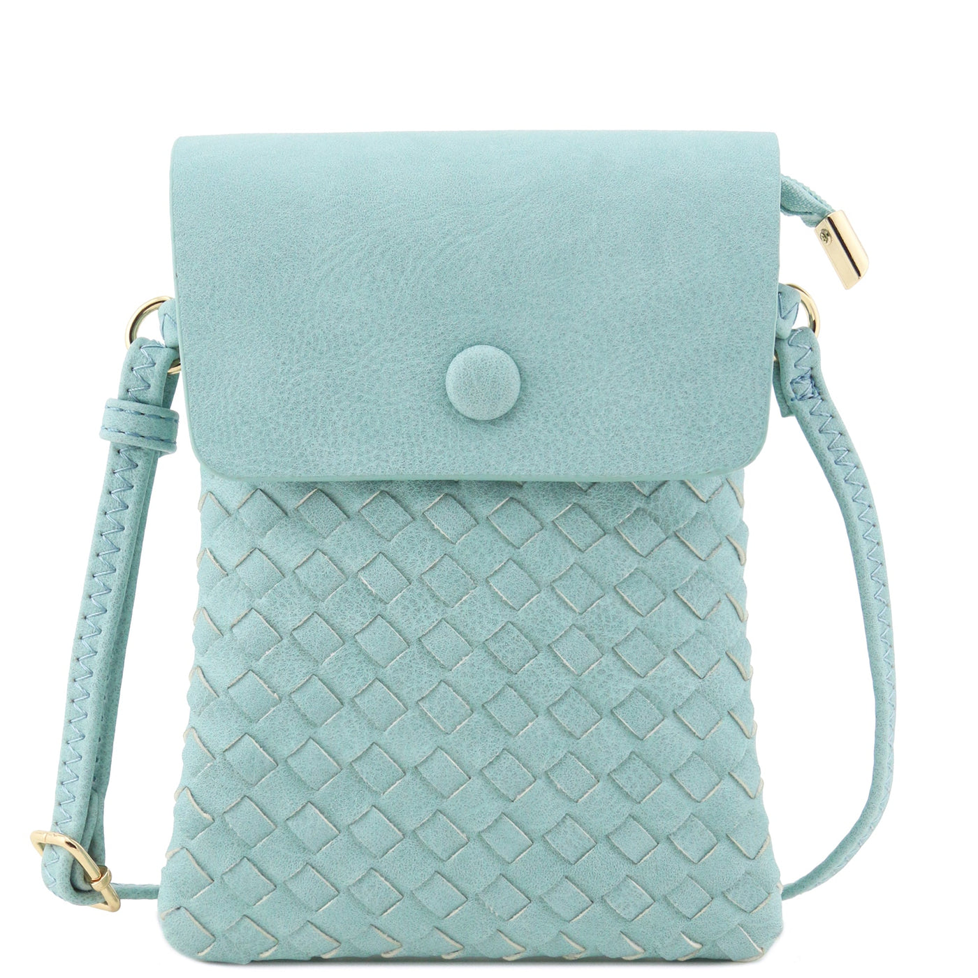 WU115 Wanda Woven Flapover Crossbody Bag Cell Phone Purse