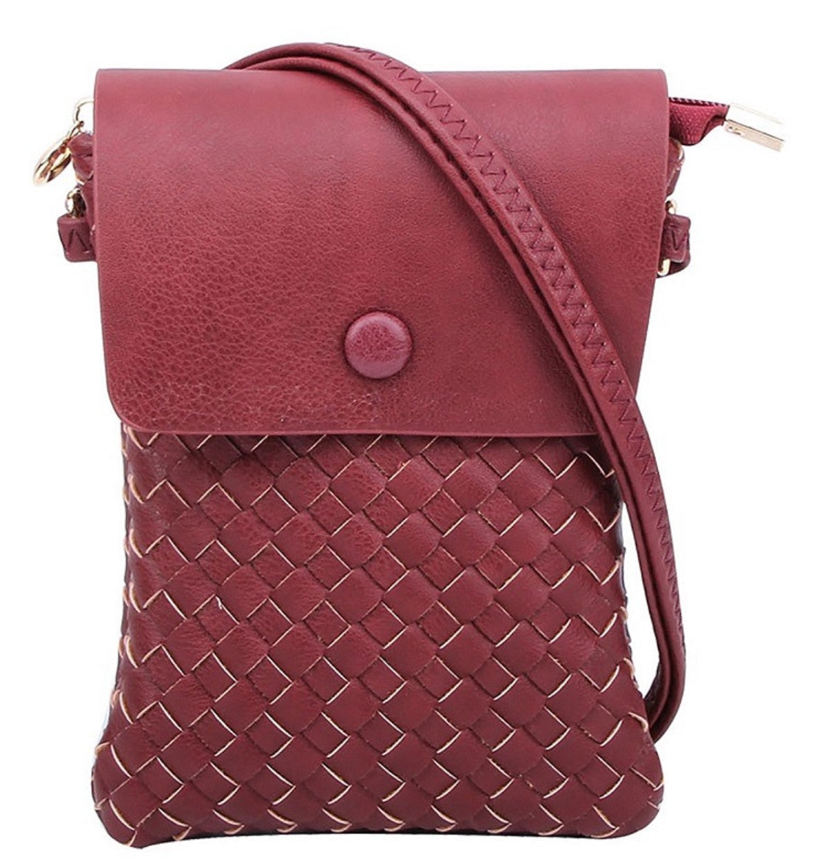 WU115 Wanda Woven Flapover Crossbody Bag Cell Phone Purse