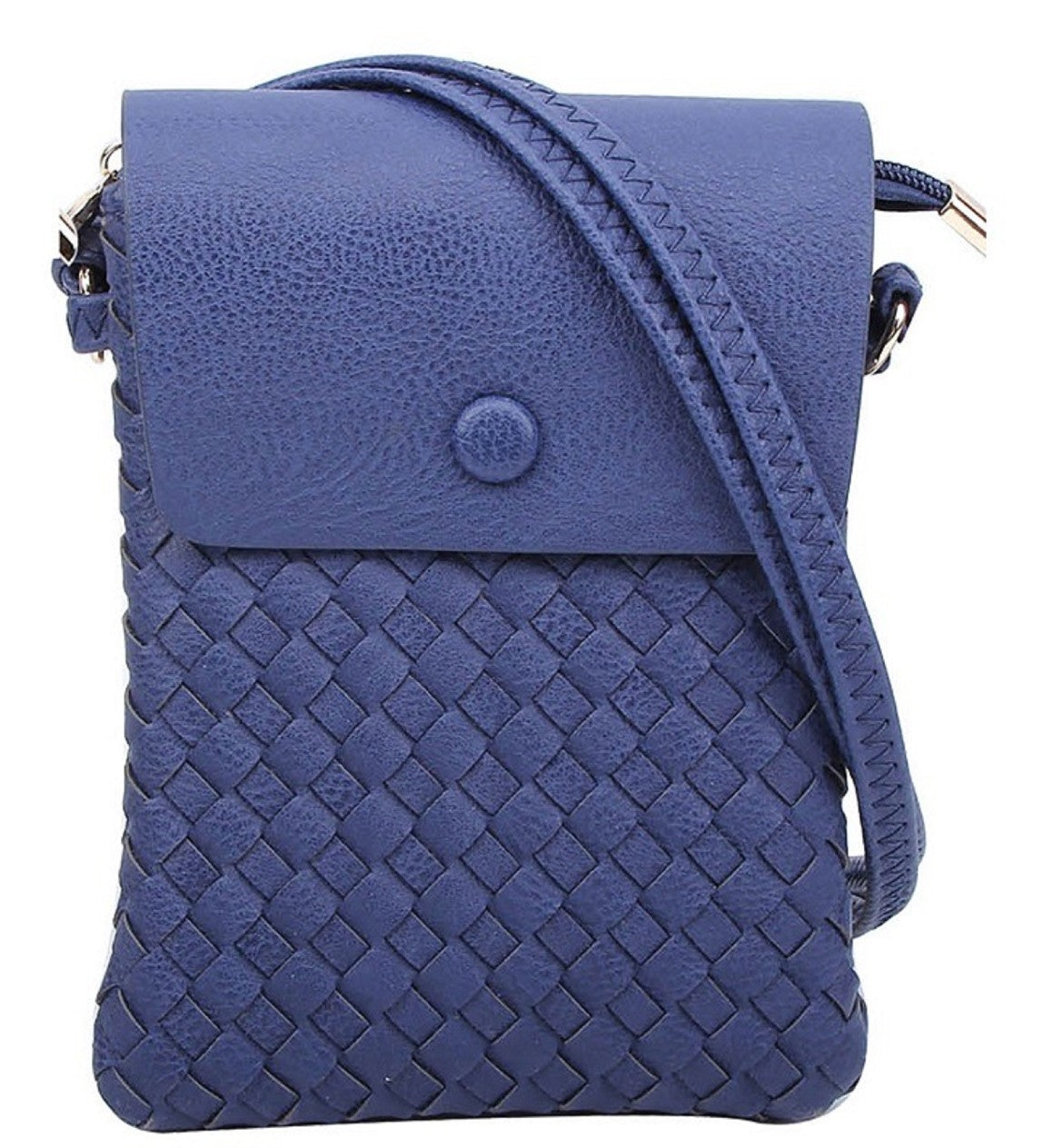 WU115 Wanda Woven Flapover Crossbody Bag Cell Phone Purse