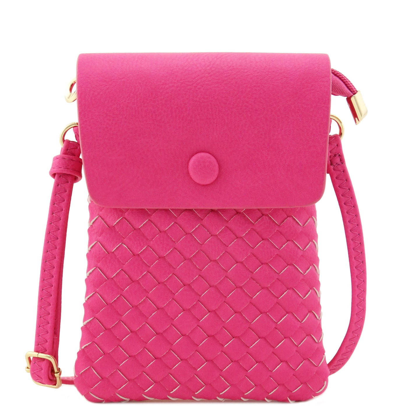 WU115 Wanda Woven Flapover Crossbody Bag Cell Phone Purse