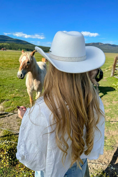 VCC0070 BRIDE Felt Cowboy Hat With Rhinestones