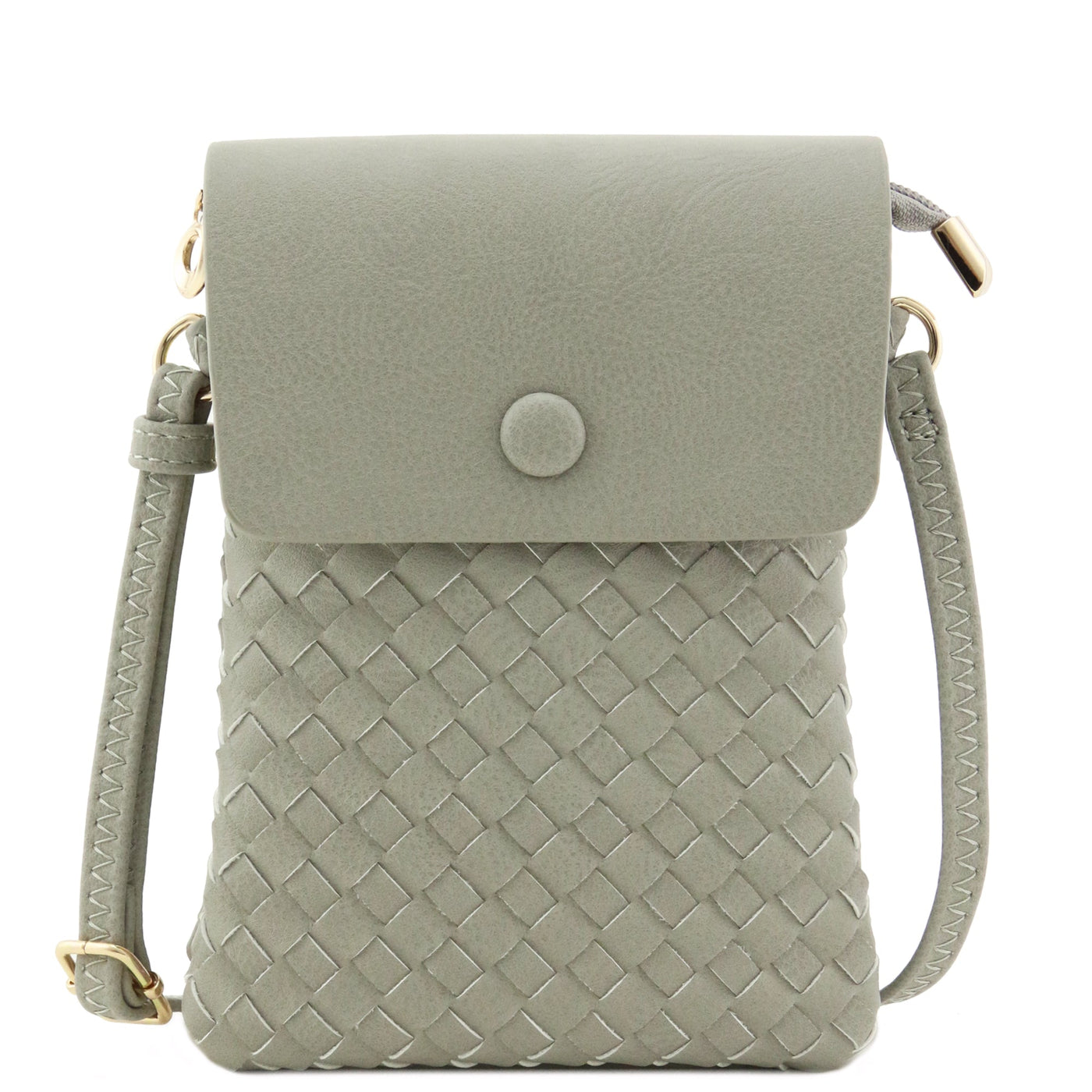 WU115 Wanda Woven Flapover Crossbody Bag Cell Phone Purse