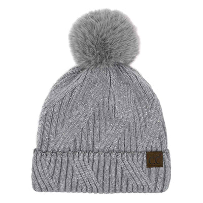 HTS0006 Grace Sequin Pom Beanie