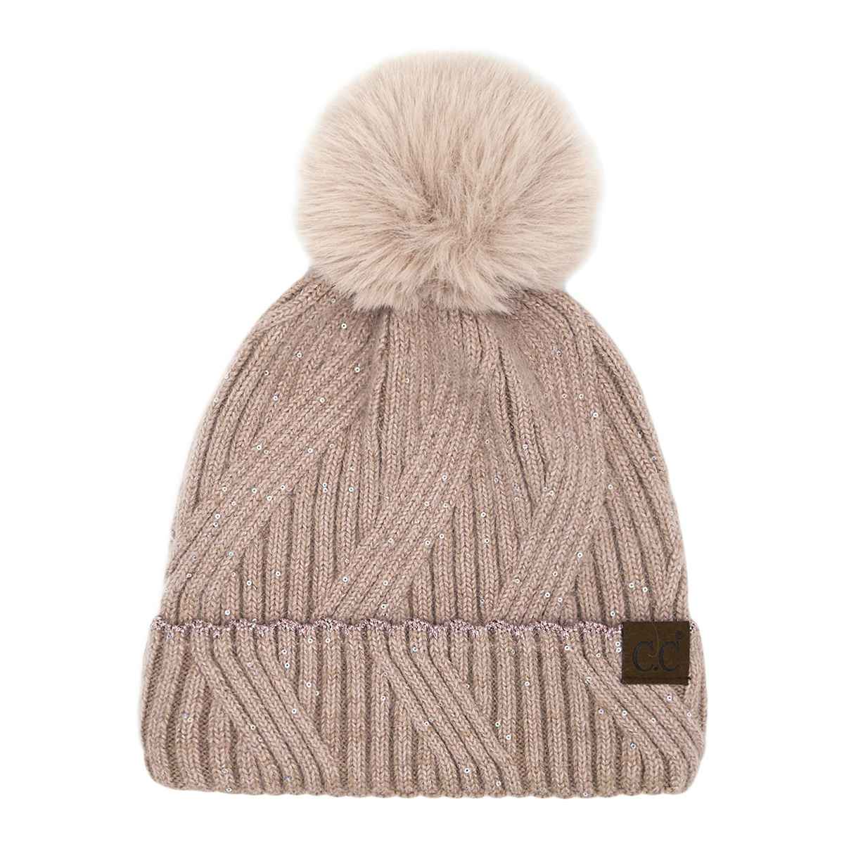 HTS0006 Grace Sequin Pom Beanie