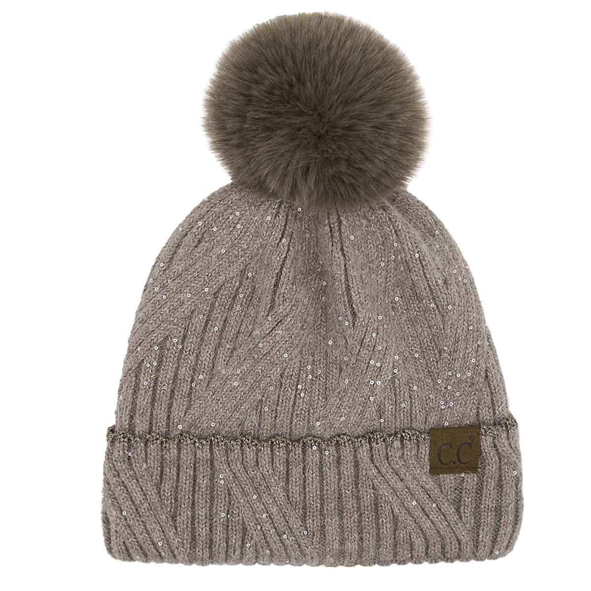 HTS0006 Grace Sequin Pom Beanie