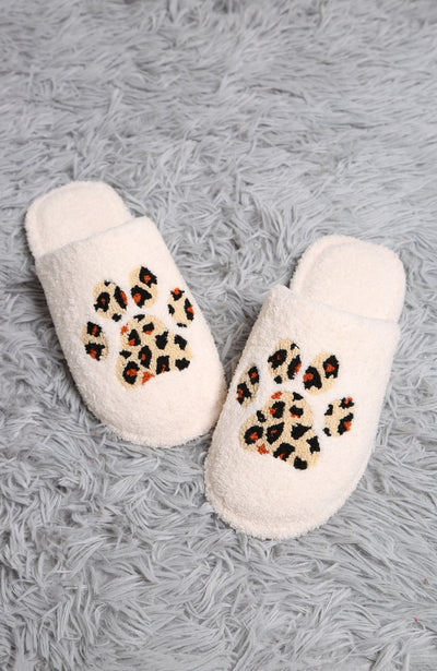 JCl4217-01 Super Lux Leopard Paw Slippers