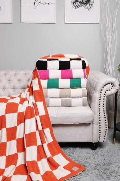 JCL4316 Super Lux Checkered Throw Blanket