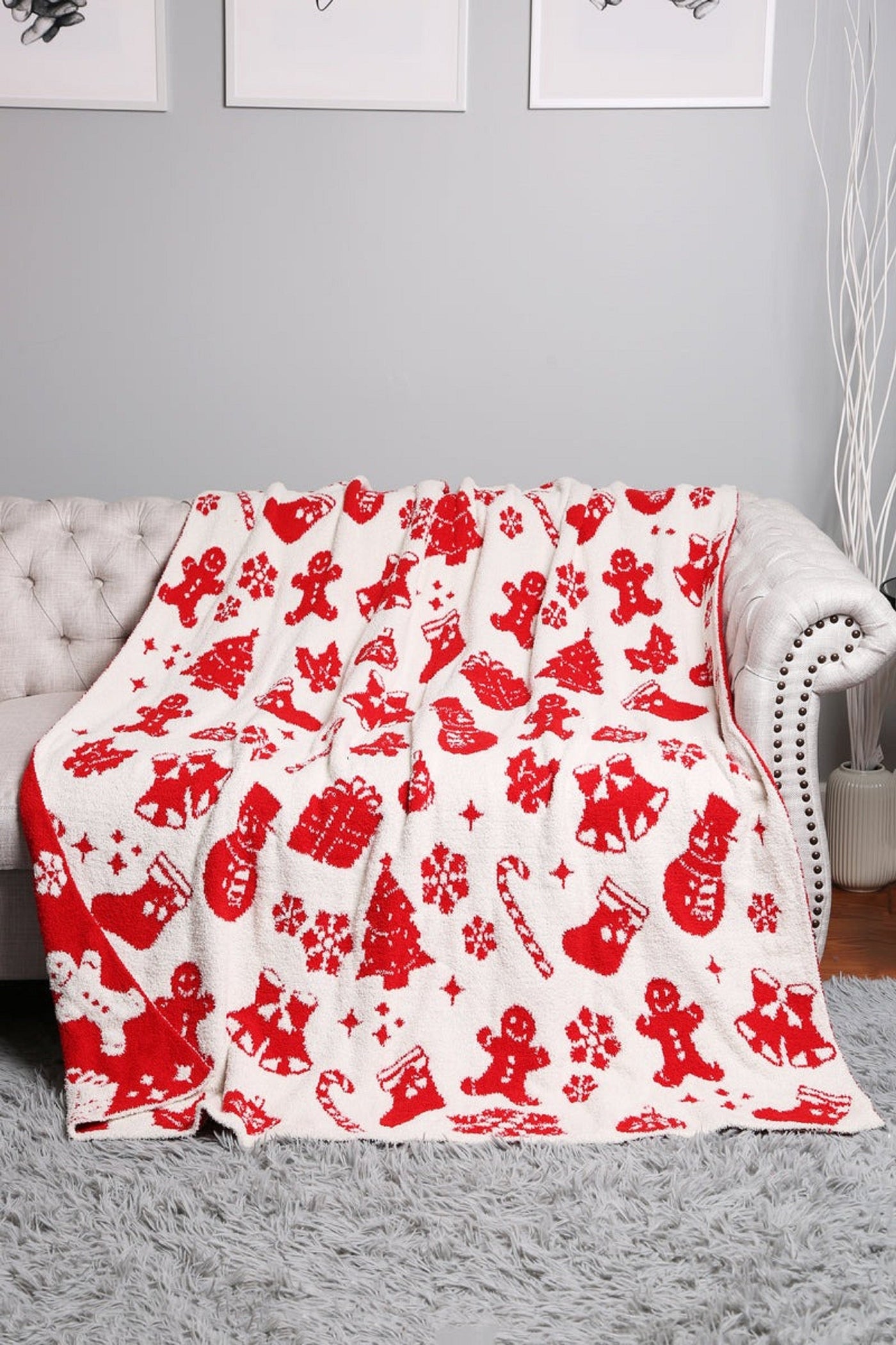 JCL4324-02 Super Lux Festive Holiday Throw Blanket