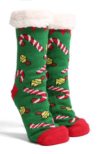 JCS205 6 Pc Assorted Christmas Sherpa Slipper Socks