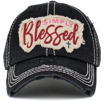 KBV1446 "Simply Blessed" Washed Vintage Ballcap