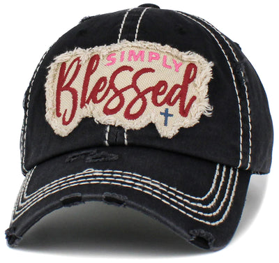 KBV1446 "Simply Blessed" Washed Vintage Ballcap
