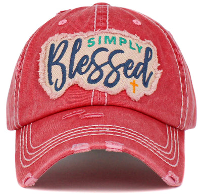 KBV1446 "Simply Blessed" Washed Vintage Ballcap