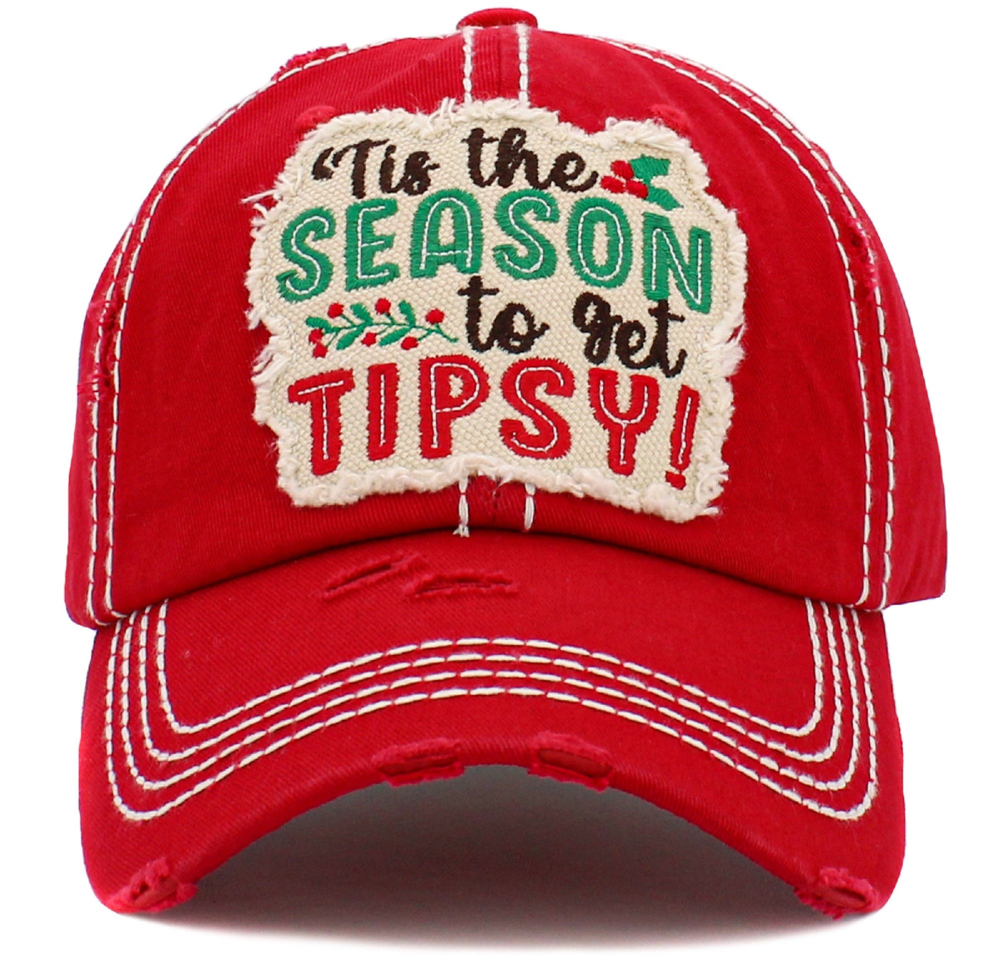 KBV1469 Tis The Season To Get Tipsy Washed Vintage Ballcap