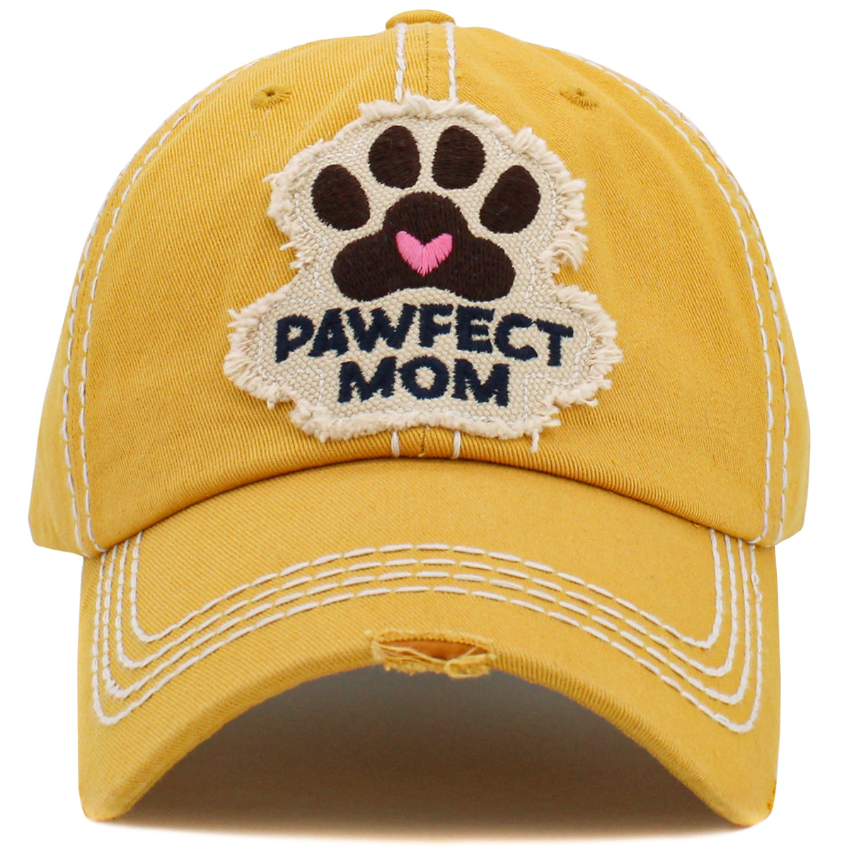 KBV1474 'Pawfect Mom'  Washed Vintage Ballcap