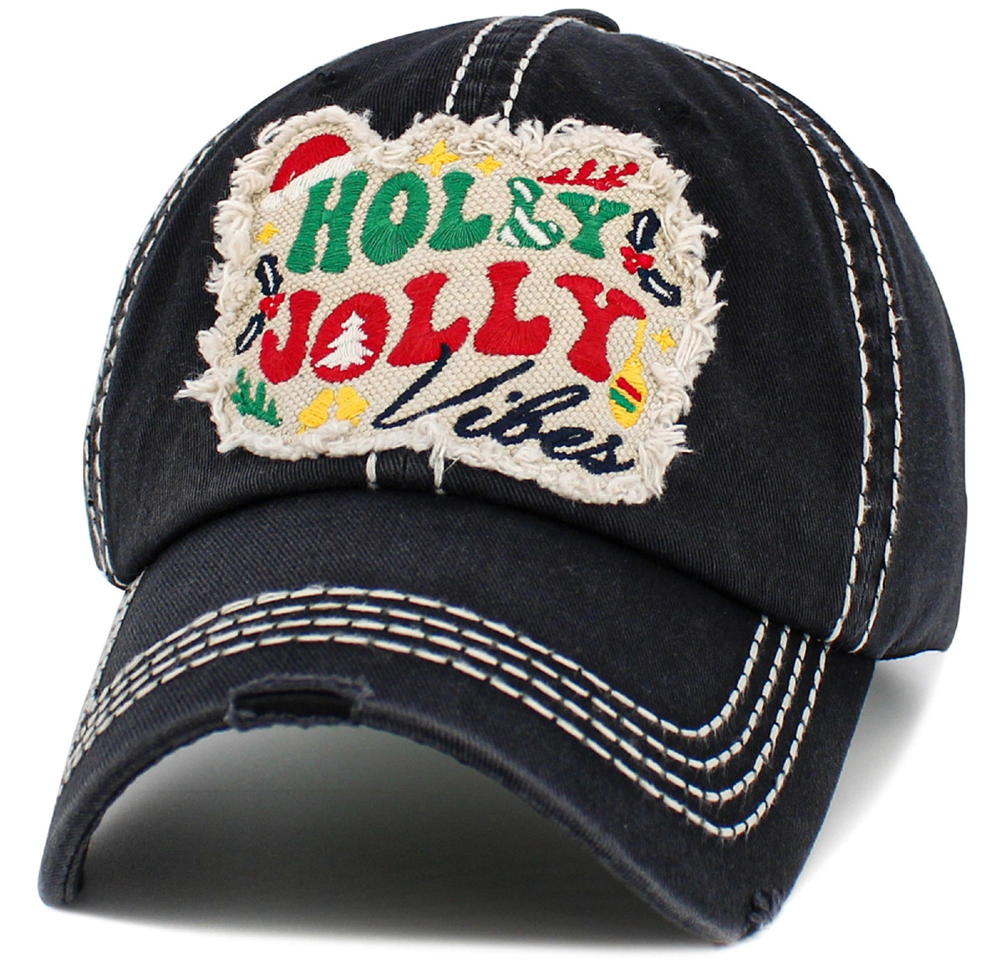 KBV1547 Holly Jolly Vibes Washed Vintage Ballcap