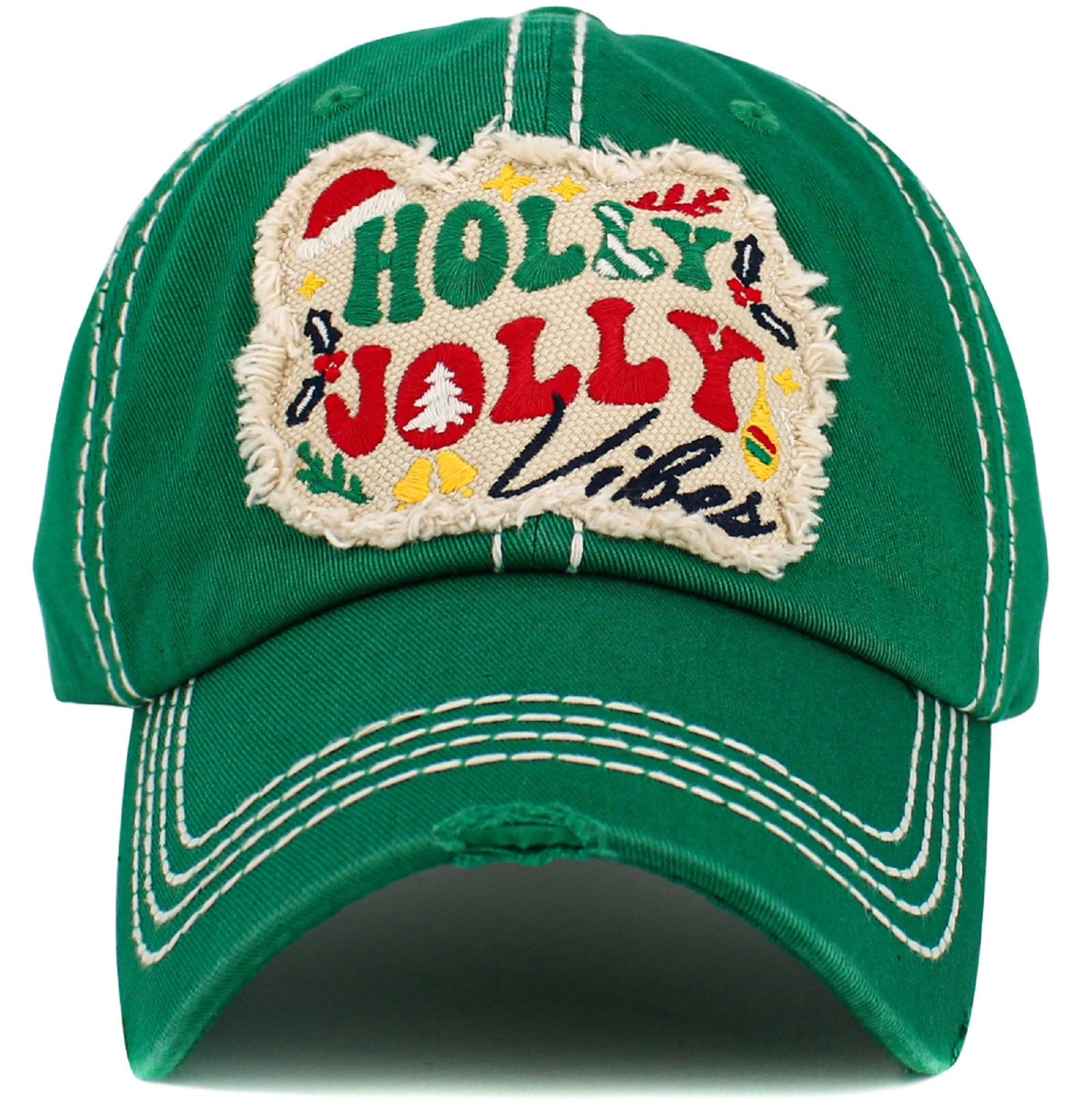 KBV1547 Holly Jolly Vibes Washed Vintage Ballcap