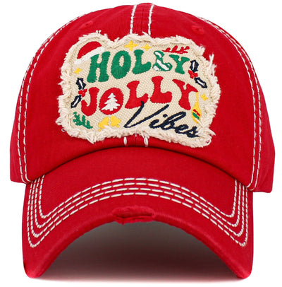 KBV1547 Holly Jolly Vibes Washed Vintage Ballcap