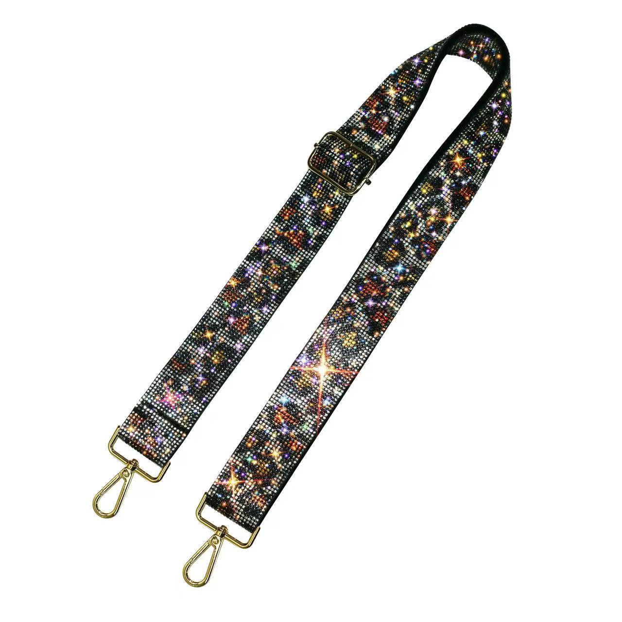 RS038L Sparkling Rhinestone Leopard Guitar Strap