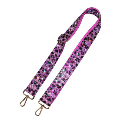 RS038L Sparkling Rhinestone Leopard Guitar Strap